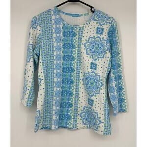J.McLaughlin Aida 3/4 Sleeve Top in Catalina Cloth fabric